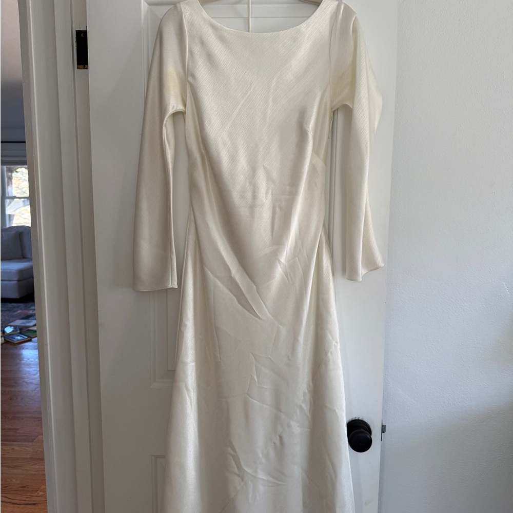 Abercrombie & Fitch Cream Long Sleeve Dress